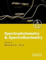 Spectrophotometry and spectrofluorimetry Cover